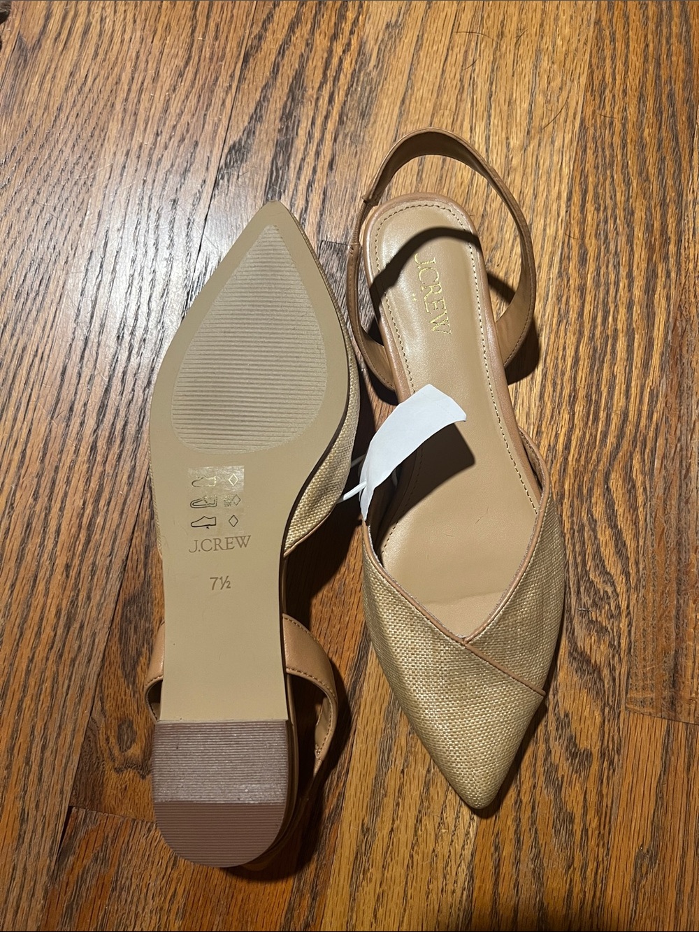 J. Crew Raffia Pointed-Toe Slingback Flats - Picture 3 of 3